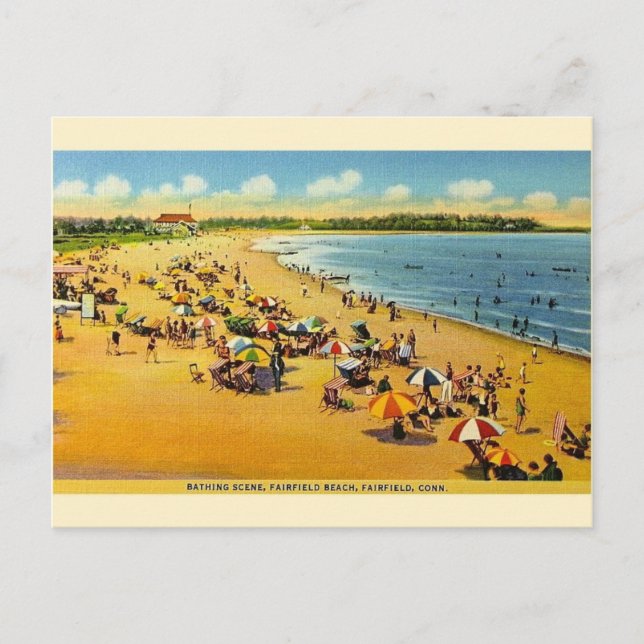 Vintage Fairfield Beach Connecticut Postkarte (Vorderseite)