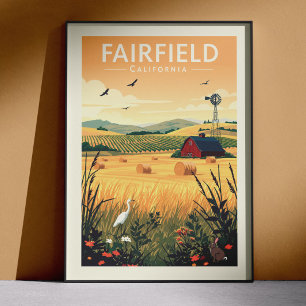 Vintage Fairfield Kalifornien Poster