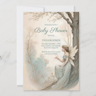 Vintage Fairy Baby Shower Einladung