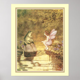Vintage Fairy & Frog Print von Ida Outhwaite Poster