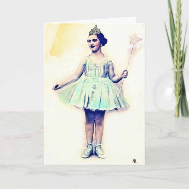 Vintage Fairy Princess Geburtstagkarte Karte (Vorderseite)