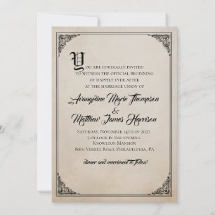 Vintage Fairy Tale Storybook Faire-part de mariage