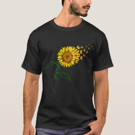 Vintage Faith Cross Sonnenblumen Schmetterlinge Bl T-Shirt