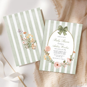 Vintage Fall Blumengeschirr Kinderdusche Einladung