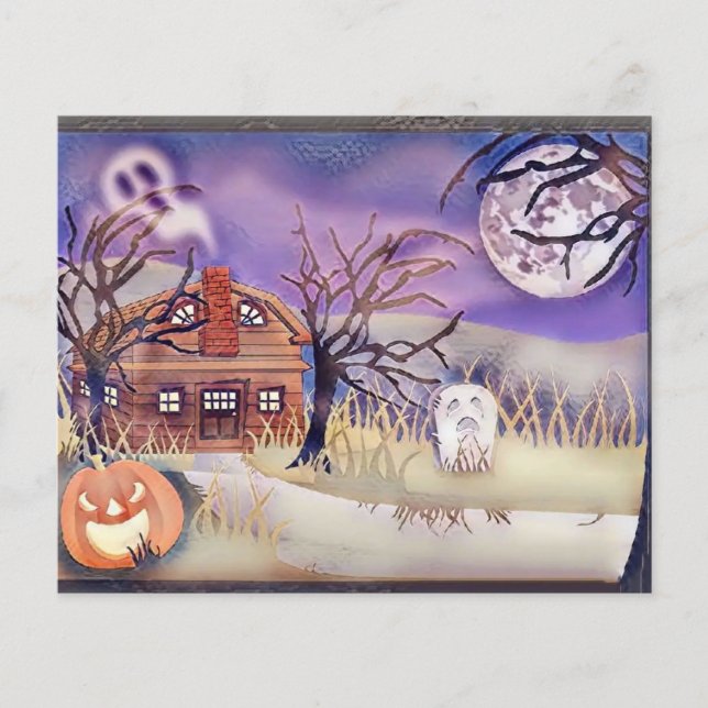 Vintage Fall Kürbis Herbstfarben Aquarell (Vorderseite)