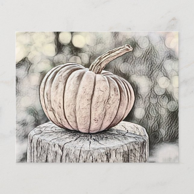 Vintage Fall Kürbis Herbstfarben Aquarell (Vorderseite)