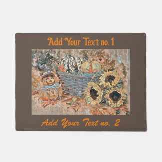Vintage Fall Kürbis Herbstfarben Aquarell Thro Fußmatte
