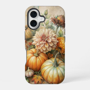 VINTAGE FALL PUMPKIN-SZENE MIT BLUME iPhone 16 HÜLLE
