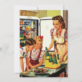 Vintage Familie im Party Küchenherstellung Einladung