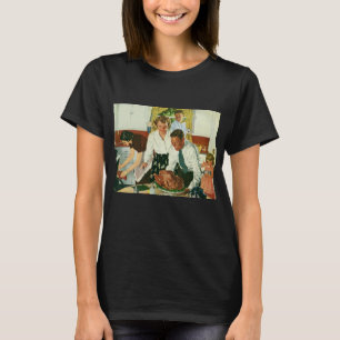 Vintage Familie Kochen Erntedank Abendessen Küche T-Shirt