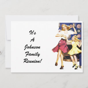 Vintage Familie Wiedersehen Happy Mama Kindereinla Einladung