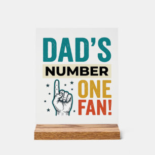 Vintage-Familiendesign: Papas größter Fan_1 Acrylschild