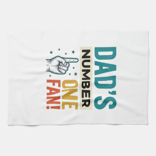 Vintage-Familiendesign: Papas größter Fan_1 Geschirrtuch