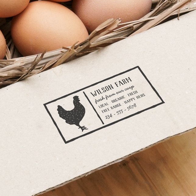 Vintage, familieneigene Eierkarton Personalisiert Permastempel (Rubber Stamp Mock-up)