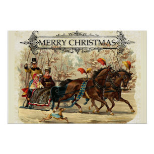 Vintage Familienweihnachten Poster