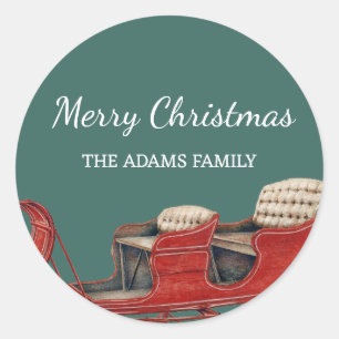 Vintage Familienweihnachten Runder Aufkleber