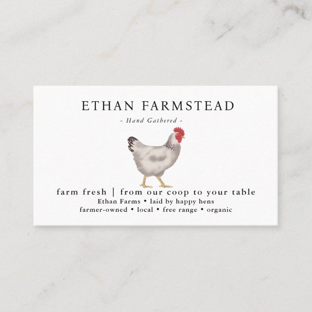 vintage Family Chicken Farm Business Visitenkarte (Vorderseite)