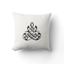 Vintage Fancy Flourd Coussin noir et blanc