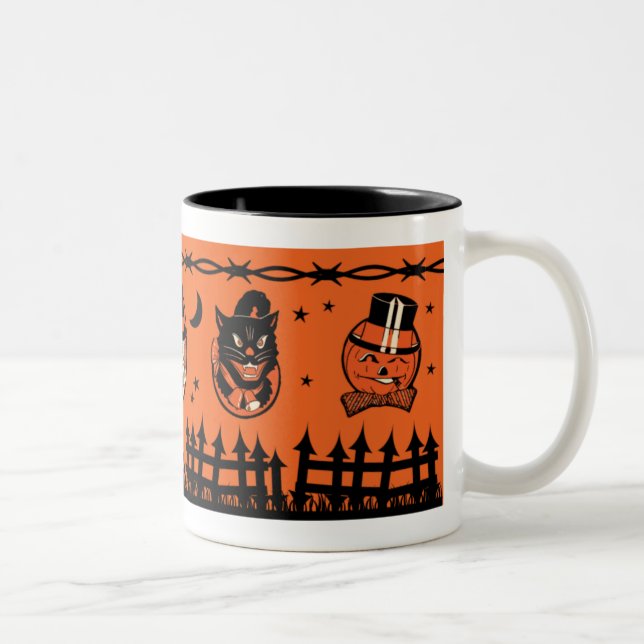 Vintage Fantasie-Tasse Halloweens Zweifarbige Tasse (Rechts)