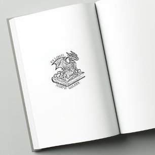 Vintage Fantasy Drache Ex Libris Gummistempel