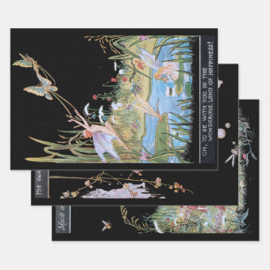 Vintage Fantasy Woodland Fairies and Elves Geschenkpapier Set