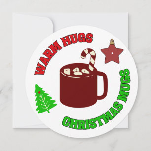 Vintage Farben warme Umarmungen und Weihnachtstass Feiertagskarte