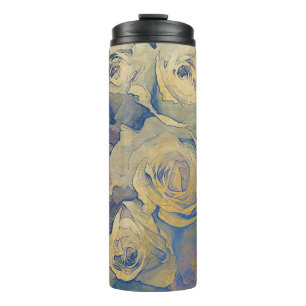 vintage farbenfrohe Blumengestaltung Hintergrund Thermosbecher