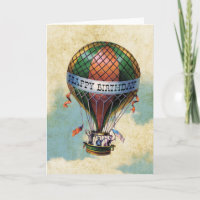 Vintage Farbenfrohe Heißluftballon Happy Geburtsta