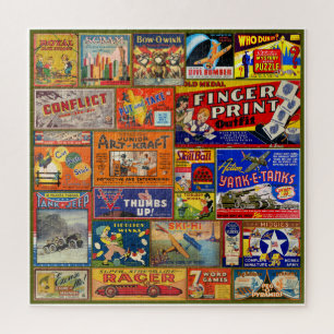 VINTAGE FARBENFROHE KINDER SPIELE UND SPIELZEUGE 