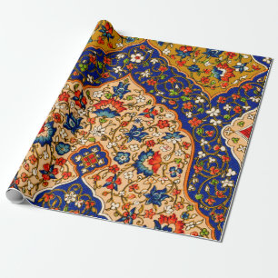 Vintage Farbenfrohe persische Blumenkunst Geschenkpapier