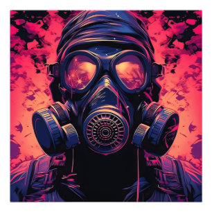 Vintage Farbgasmaske Fotodruck