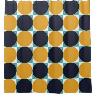 Vintage Farbgeometrie: Kreismuster. Duschvorhang