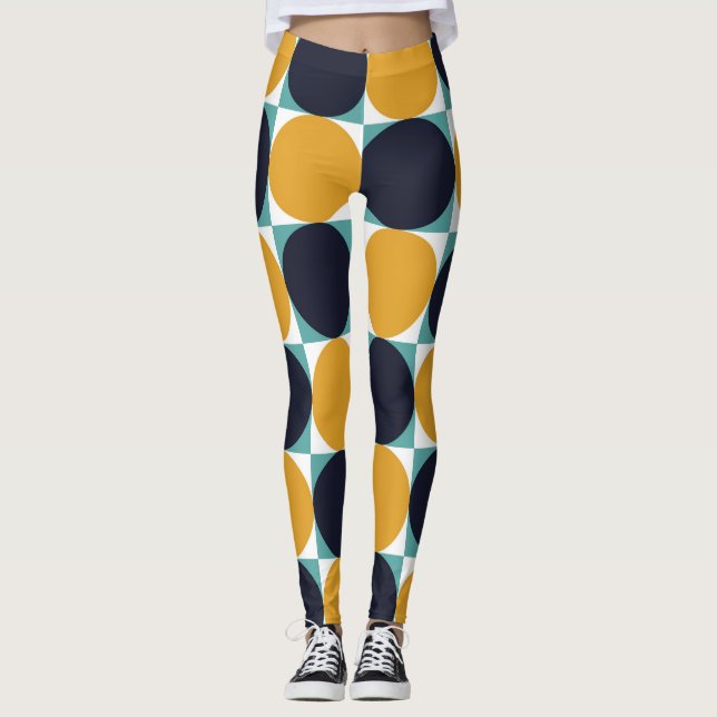 Vintage Farbgeometrie: Kreismuster. Leggings (Vorderseite)