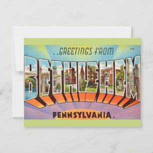 Vintage Farbige Bethlehem PA Postkarte