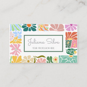 Vintage farbige Blume Retro Visitenkarte