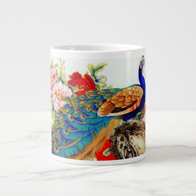 Vintage, farbige Friedensböden Jumbo-Tasse (Vorderseite)