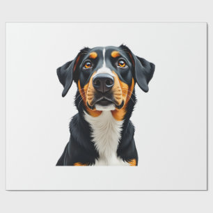 Vintage-Farbige-Hund-Porträt-Illustration Retro-P Geschenkpapier