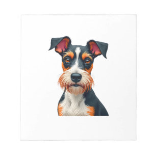 Vintage-farbige Hund-Porträt-Illustration Retro T Notizblock