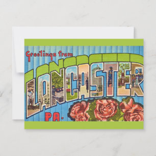 Vintage Farbige Lancaster PA Postkarte