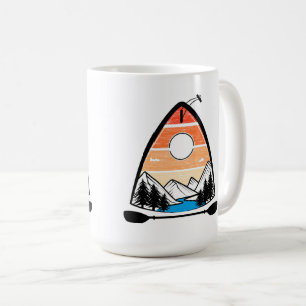 Vintage Farbige Outdoor-Kajakfahren Kaffeetasse
