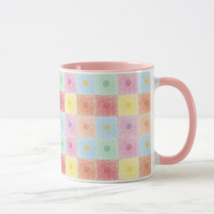 Vintage Farbige trendige Blumen Muster Geburtstag Tasse