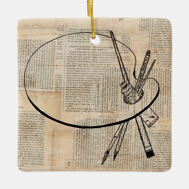 Vintage Farbpalette Keramikornament (Vorderseite)