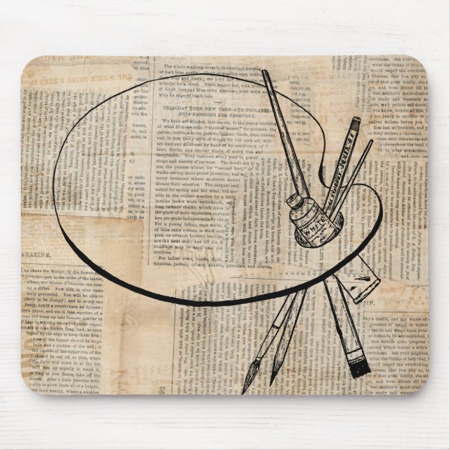 Vintage Farbpalette Mousepad (Vorne)