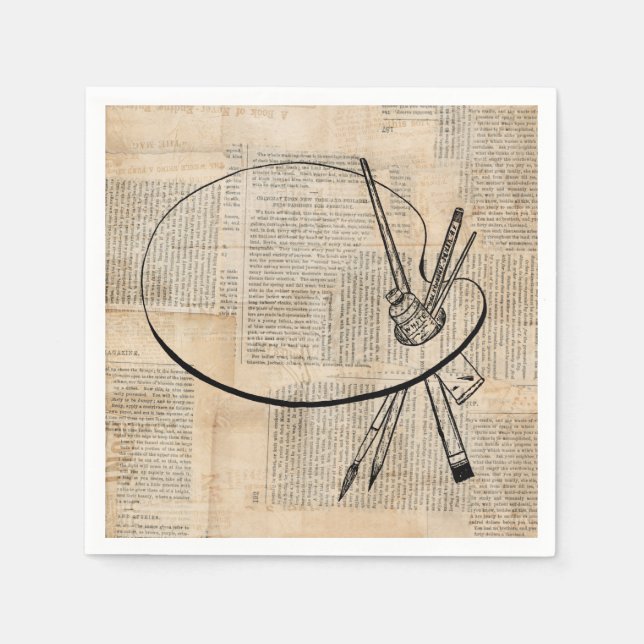 Vintage Farbpalette Serviette (Vorderseite)