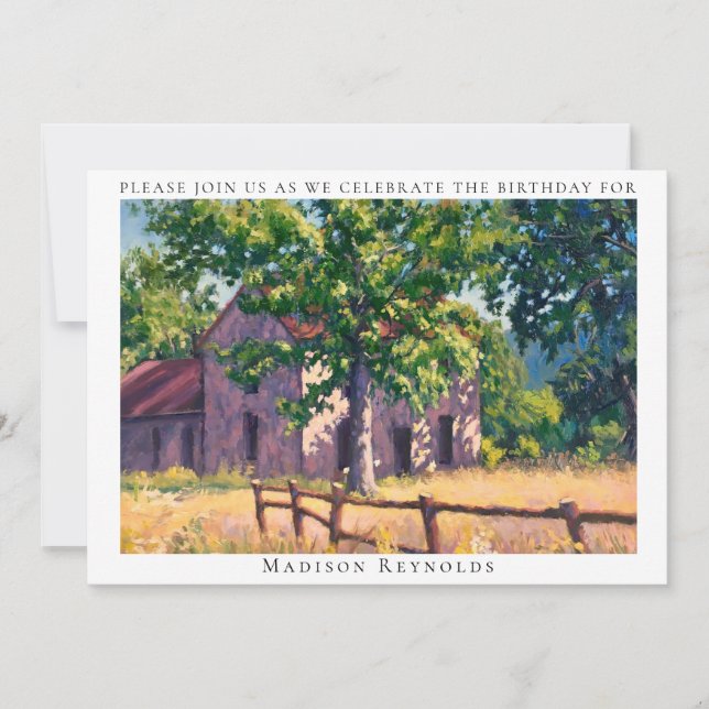 Vintage Farm Country House Invitation d'anniversai (Devant)