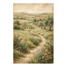 Vintage Farm Landscape Wall Art Poster