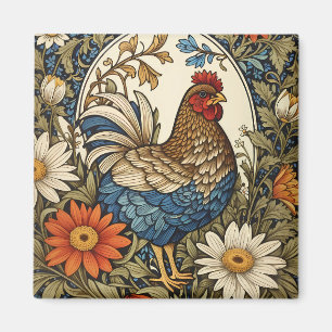 Vintage Farmhouse Huhn und Gänseblümchen Magnet