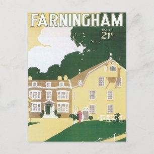 Vintage Farningham England Postkarte