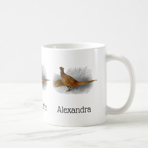 Vintage Fasan Jagdvogel Zeichnung Farbe #3 Kaffeetasse