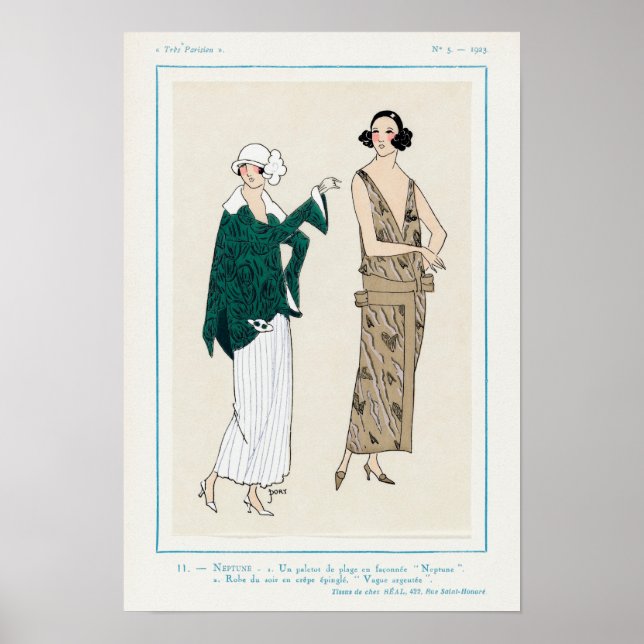 Vintage Fashion Illustration Poster (Vorne)